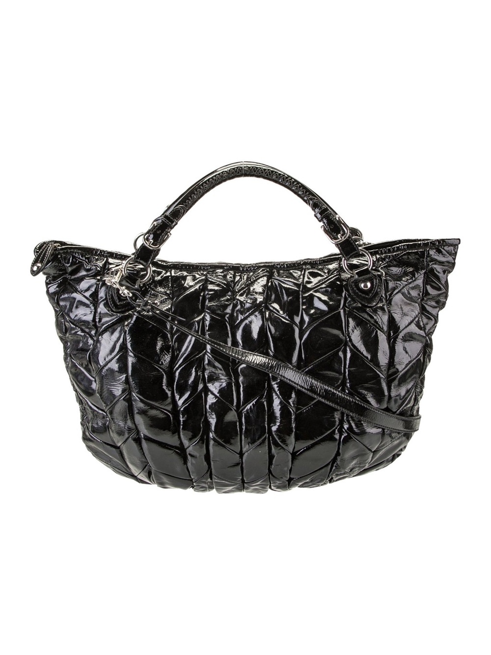 Miu Miu Quilted Patent Leather Hobo satchel